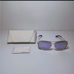 New MICHAEL KORS Sunglasses CHELSEA MK 5004 100325 Rose Gold Tone Purple Mirror